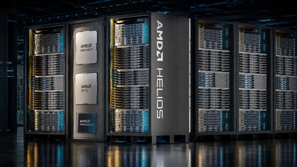 AMD首款全栈AI机架亮相：72块GPU自研芯片，对标英伟达